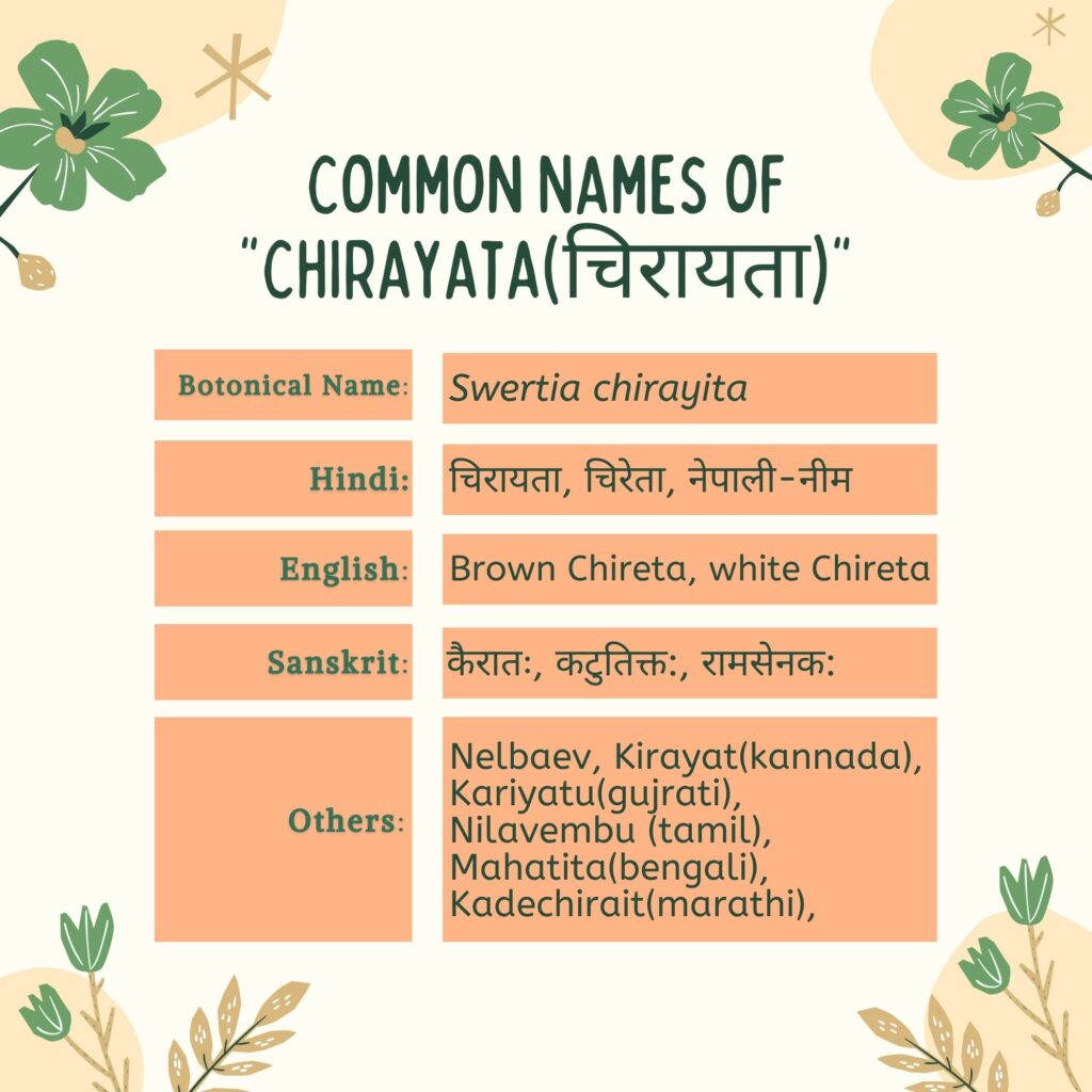 Chirayata Common Names herbal arcade