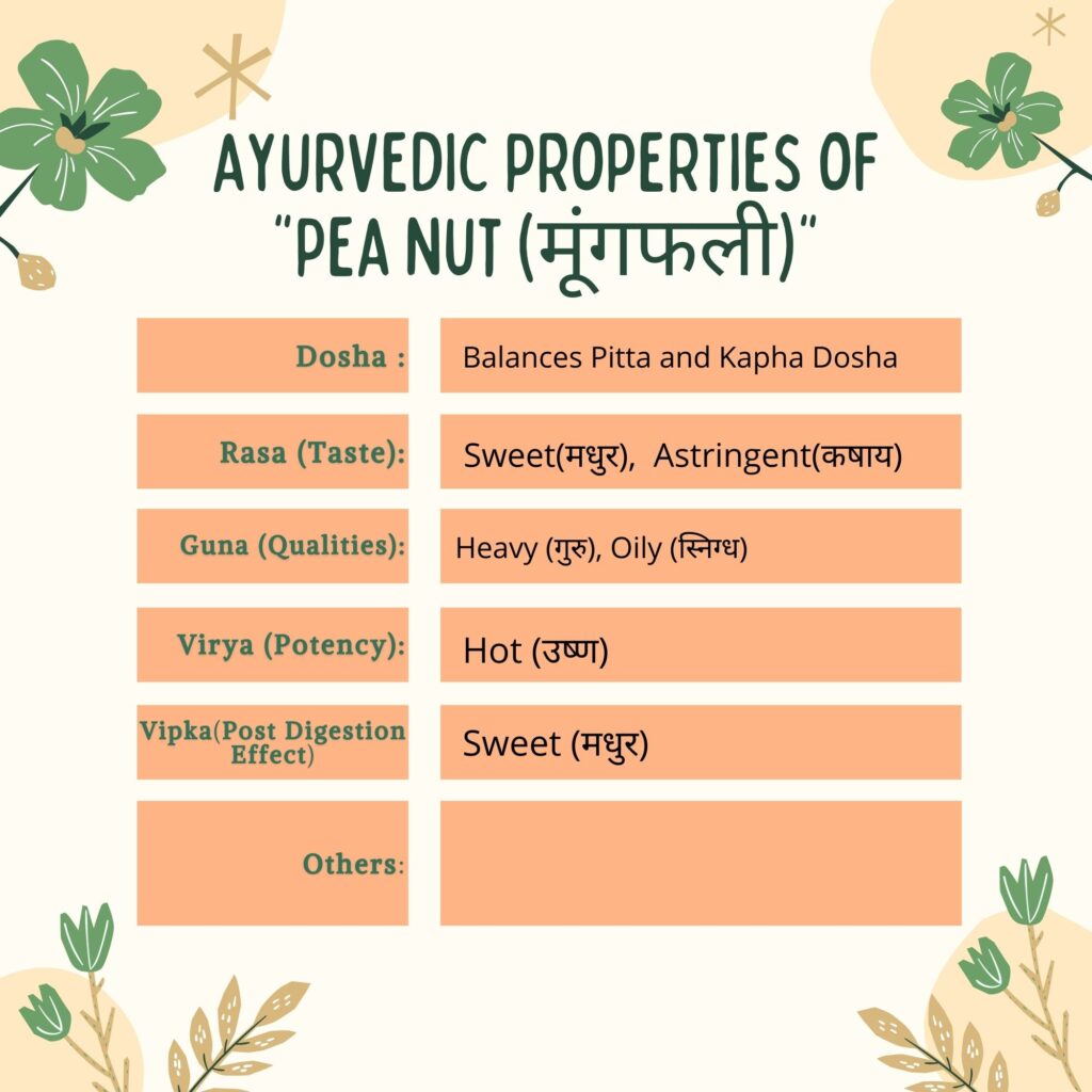 Ayurvedic properties of Peanut (Arachis hypogaea) Herbal Arcade