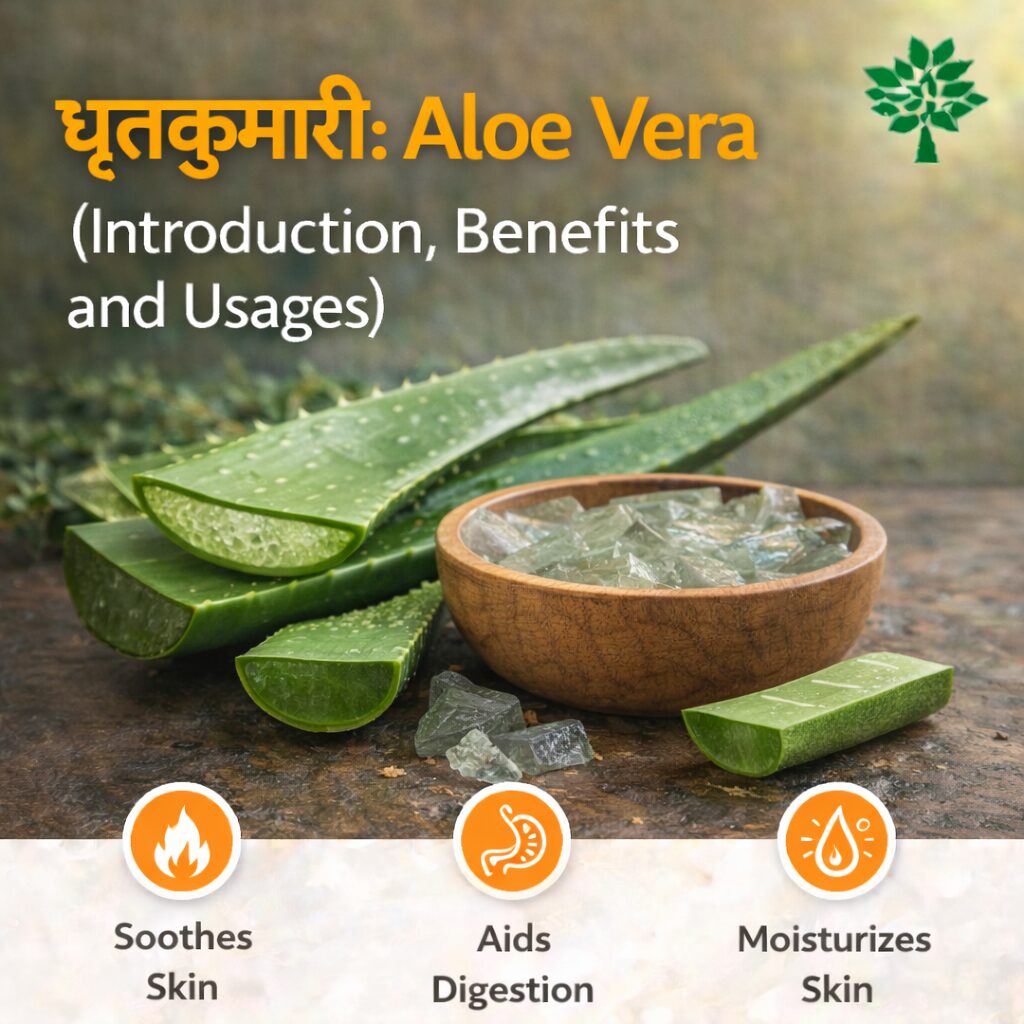 घृतकुमारी: Aloe Vera (Introduction, Benefits, and Usages)